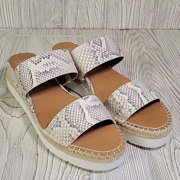 Franco Sarto Cappy Platform Slide Sandals Leather Snakeprint Womens Size 11 NEW - Picture 10 of 14